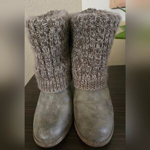 🧣 Mukluks Western Roper Boots – Knit Upper, 3.5" Heel, Size 7